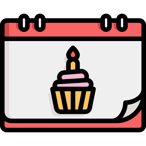 Birthday organization schedule date icon
