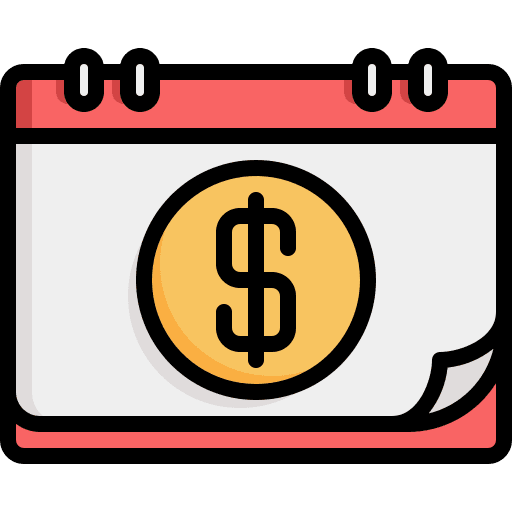Pay day calendar pay day time and date icon