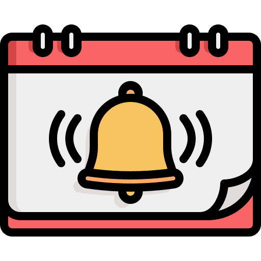Reminder organization time and date calendar icon