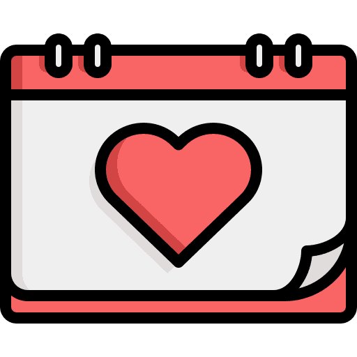 Romantic date marriage heart love icon