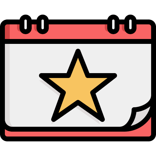 Star time and date show favorite icon
