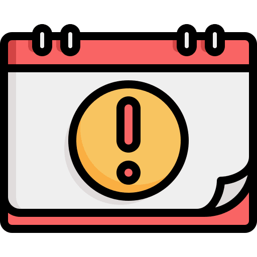 Warning date important exclamation icon