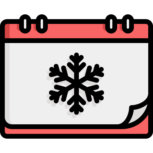 Winter date snowflake schedule icon
