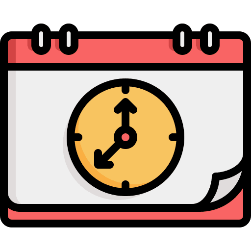 Clock time and date time organization icon