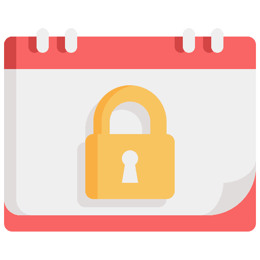 Lock security calendar schedule icon