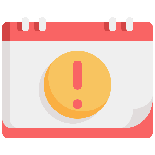 Warning calendar event date icon
