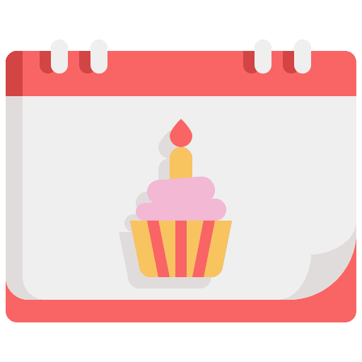 Birthday birthday and party calendar cake icon