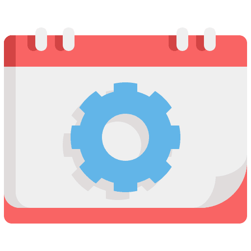 Gear schedule calendar management icon
