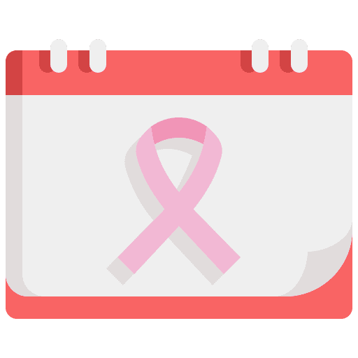 Ribbon awareness world cancer day calendar icon