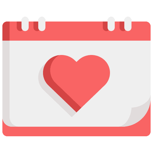 Romantic date love marriage event icon