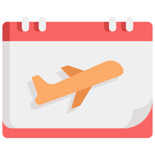 Travel airplane travel time and date icon