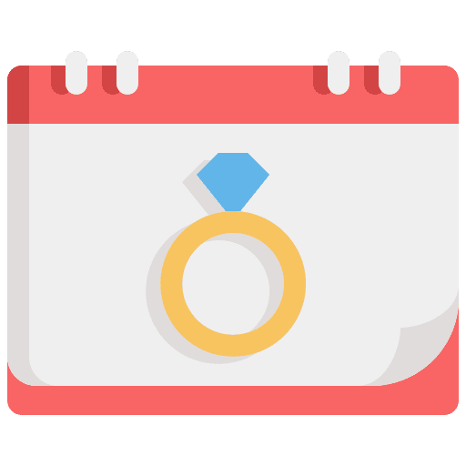 Wedding wedding heart calendar icon