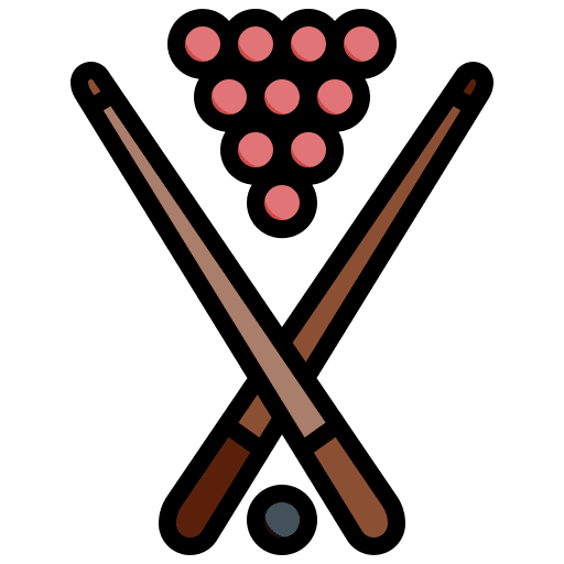 Billiard sports and competition cue stick cue ball icon
