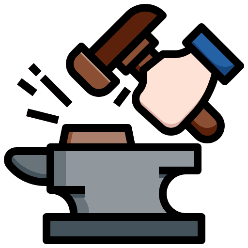 Metalworking blacksmith metal construction and tools icon