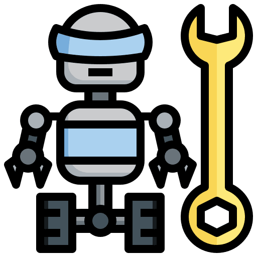 Robot wrench hobby robotics icon Robot wrench hobby robotics icon