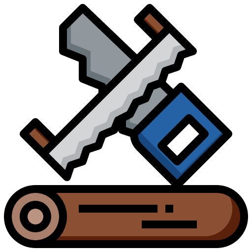 Woodworking saw carpentry construction and tools icon