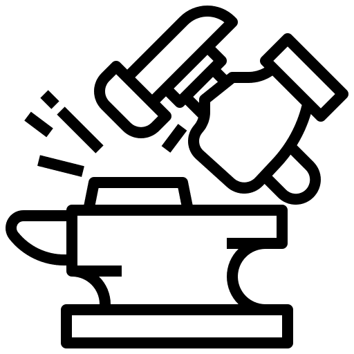 Metalworking hammer blacksmith work tools icon