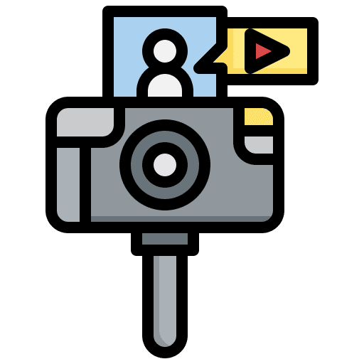 Video electronics music and multimedia user icon Video electronics music and multimedia user icon