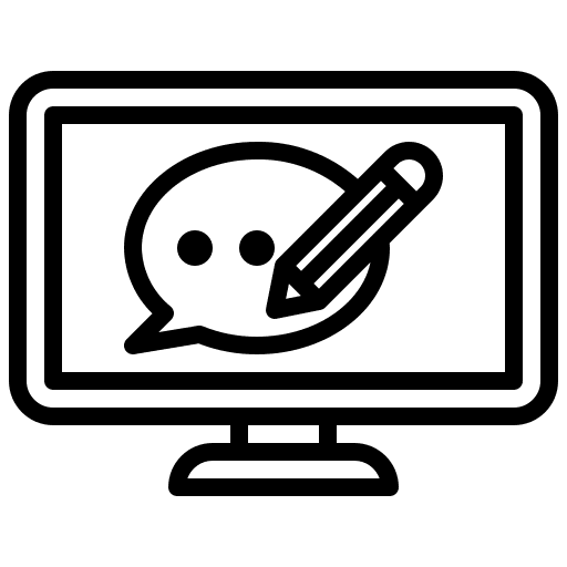 Computer edit write communications icon Computer edit write communications icon