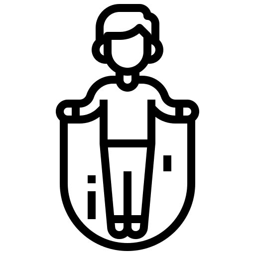 Jumping rope sports and competition gym exercise icon Jumping rope sports and competition gym exercise icon