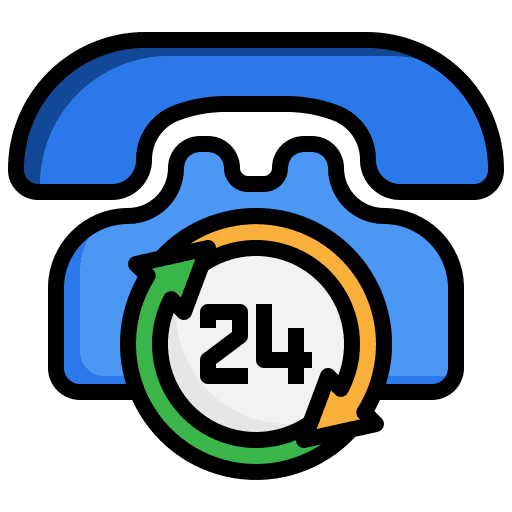 24 hours communications 24 hours assistance icon