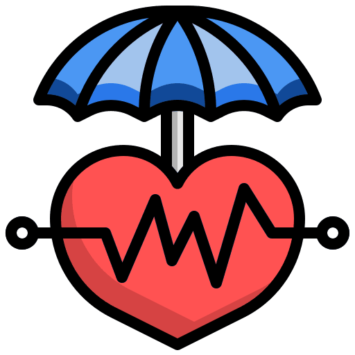 Heart life insurance care umbrella icon Heart life insurance care umbrella icon