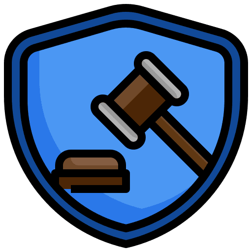 Insurance coverage legal shield icon Insurance coverage legal shield icon