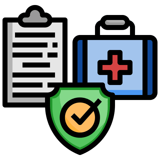 Medical insurance health report security healthcare and medical icon