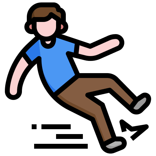 Slip accident slip people icon
