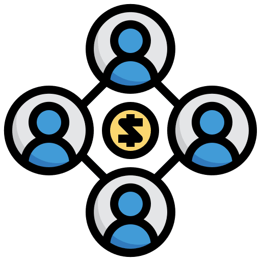 Affiliate profit networking structure icon