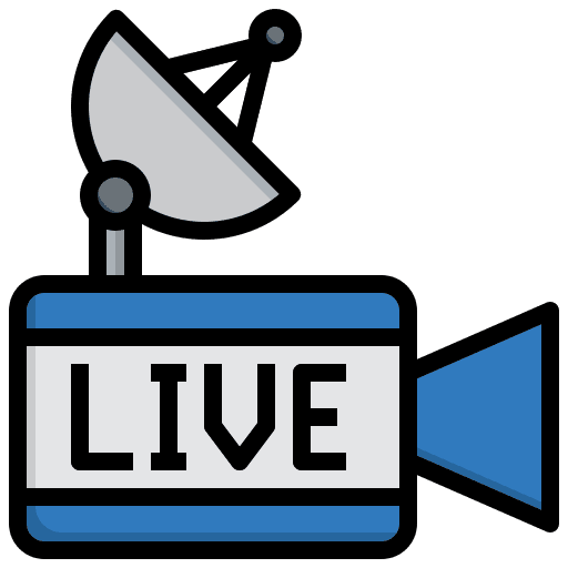 Broadcast tv live antenna icon