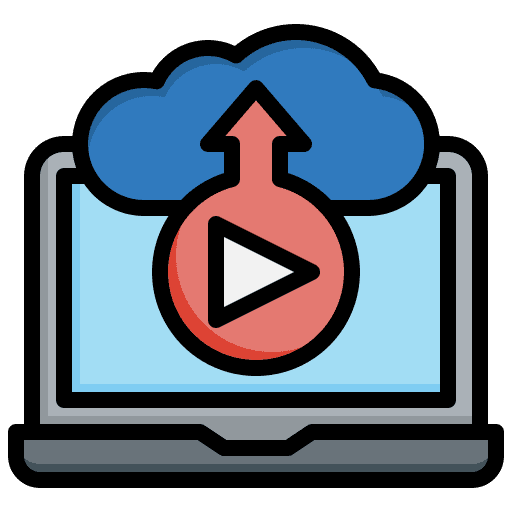 Cloud streaming computing cloud laptop icon Cloud streaming computing cloud laptop icon