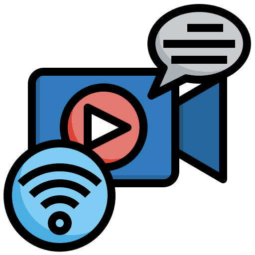 Comment streaming online video icon Comment streaming online video icon