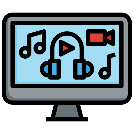 Live music live streaming online video media icon Live music live streaming online video media icon