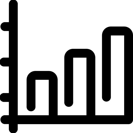 Data increase statistics graphic icon