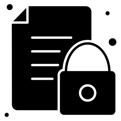 Data security encryption padlock files and folders icon