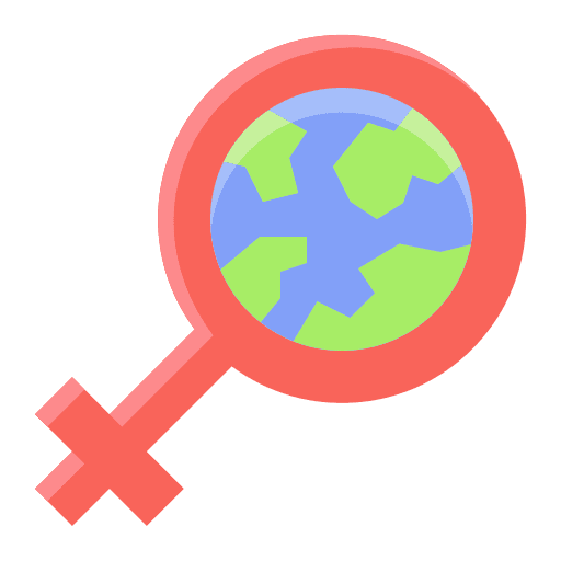 Globe grid venus female globe icon