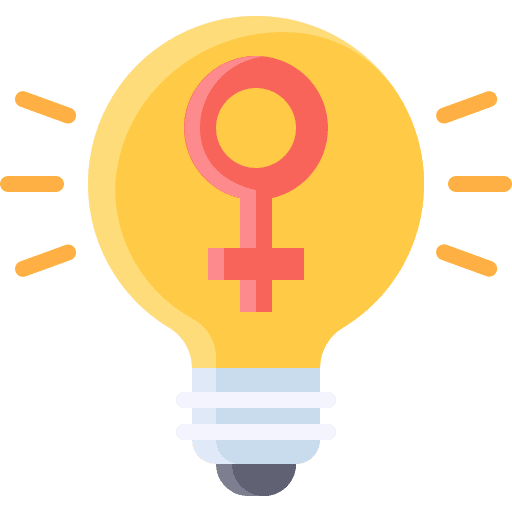 Bulb female idea thinking icon