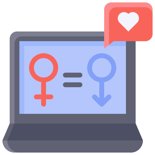 Equal womens day gender symbol laptop icon