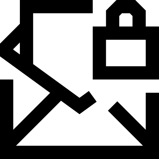Email secure communications padlock icon
