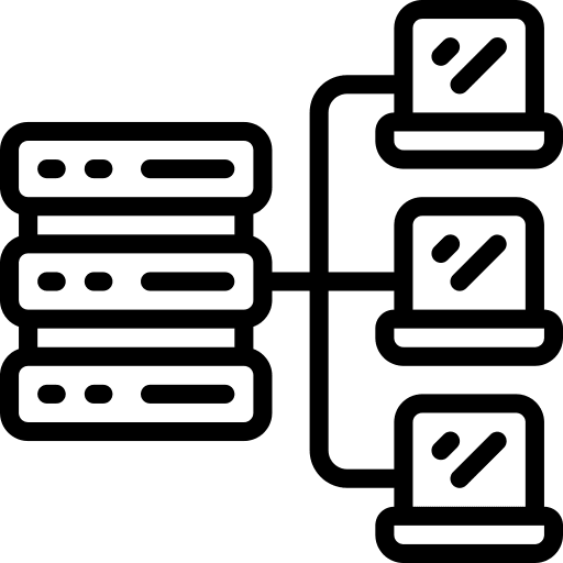 Local area network devices internet connection icon