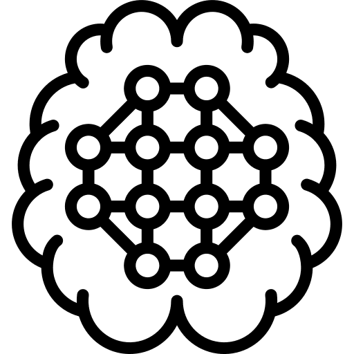 Neural network robot connection artificial intelligence icon