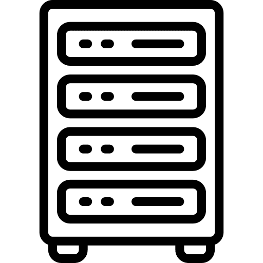 Servers networking technology cpu tower icon