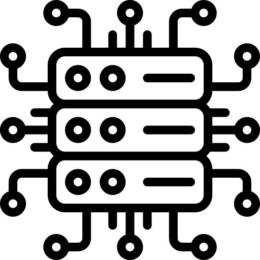 Technology integration database storage server hosting icon