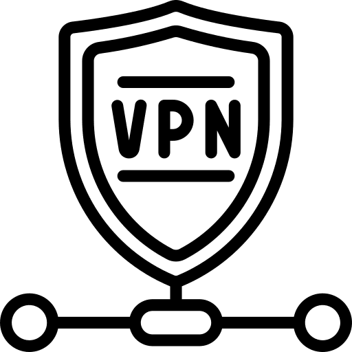 Vpn networking security shield icon