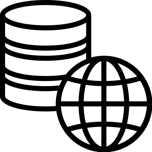 Cloud data networking hosting server icon
