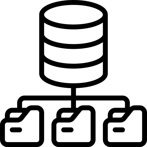 Folder network database files and folders server icon