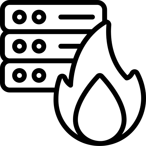 Hacking firewall flame hacking icon