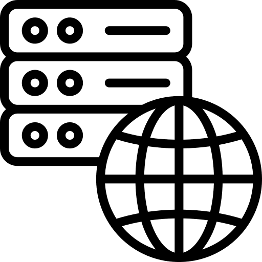 Hosting server file hosting online server network connection icon