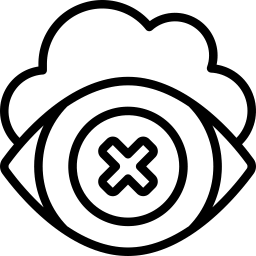 Private eye cloud storage blocked ui icon